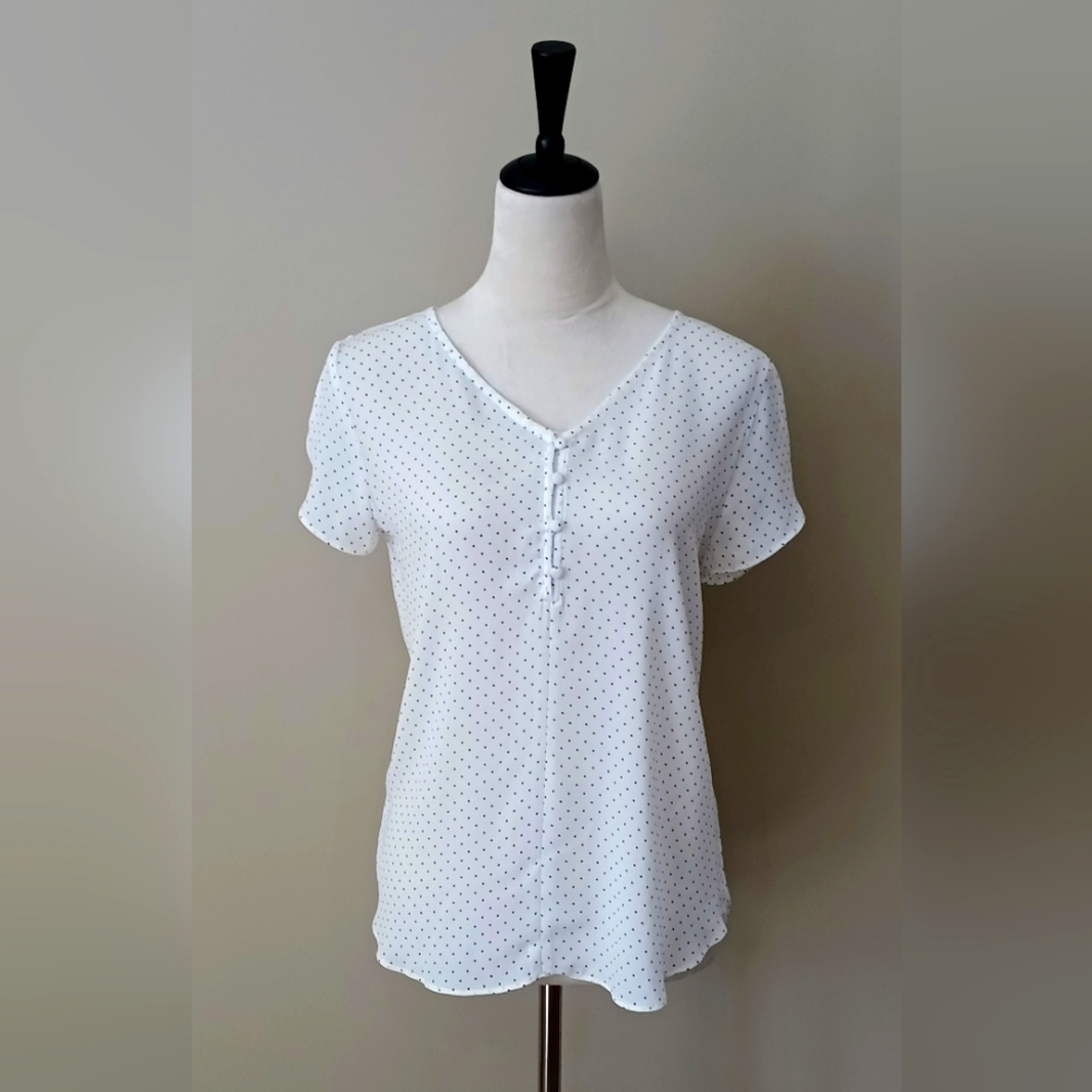 NWT Philosophy Black and White Polka Dot Top (Size Medium)